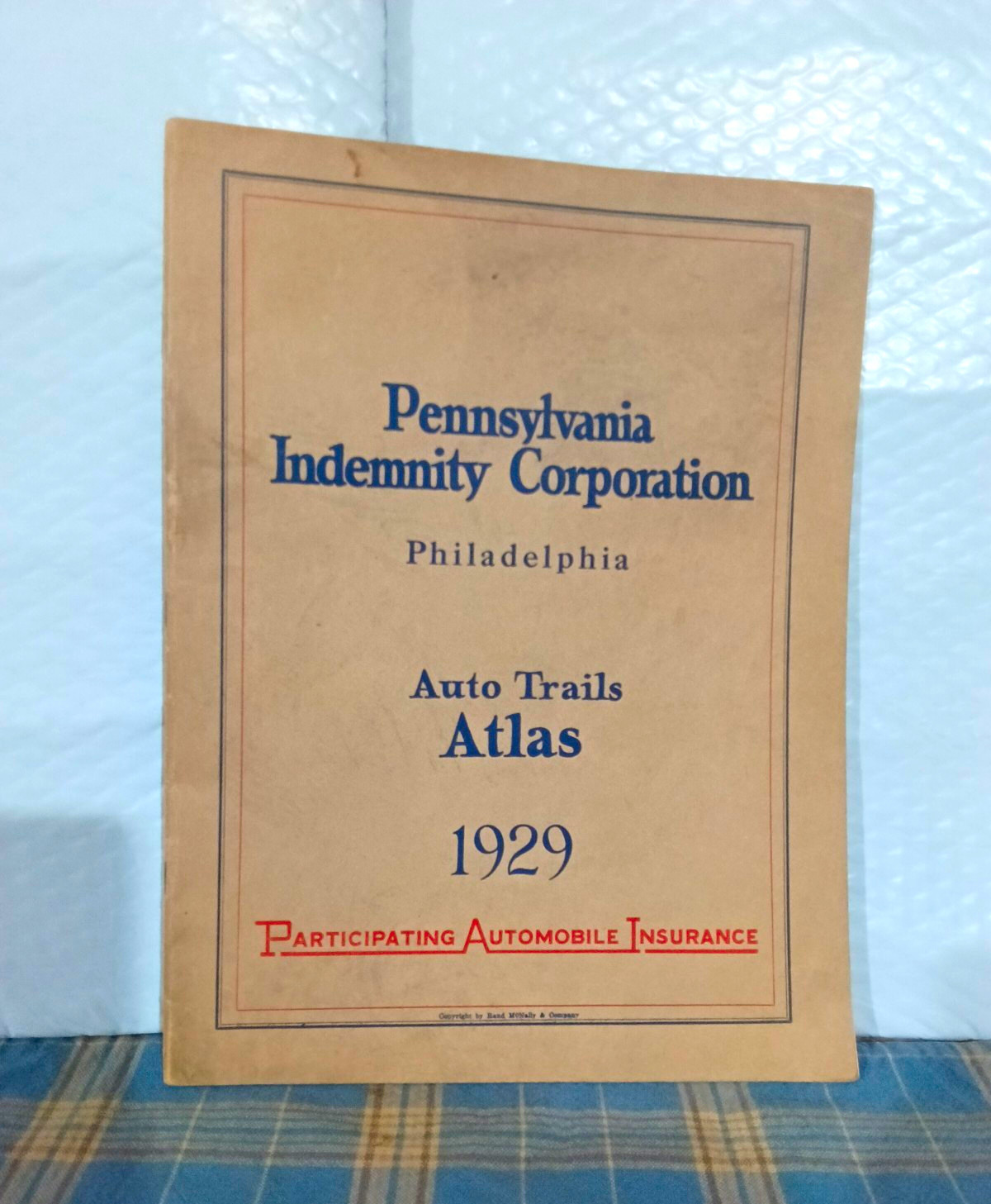 Vintage 1929 Rand McNally Auto Trails Atlas Pennsylvania Indemnity Corp. Phila.