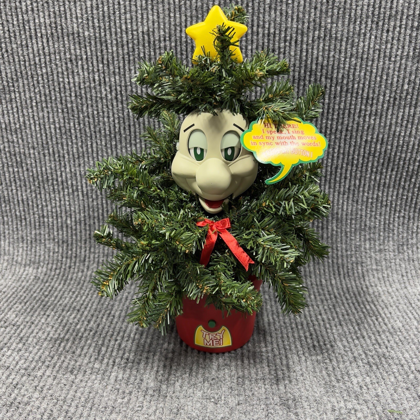 Vintage \'97 Telco Christmas Talking & Singing Tree The Pinecone Kid Original Box