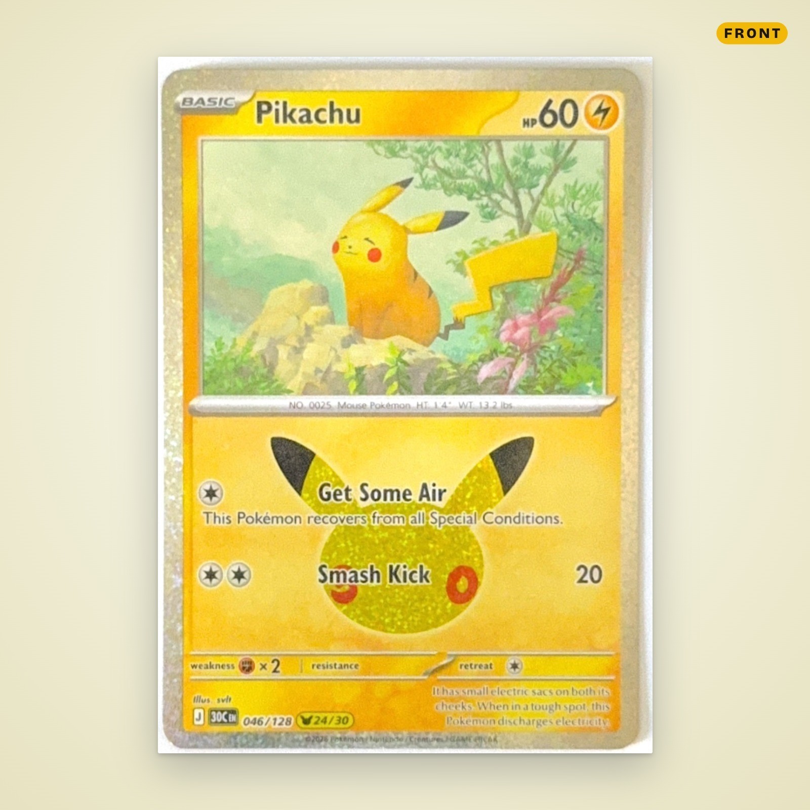 Pokemon Pikachu 046/128 ME: 30th Celebration Holo NM
