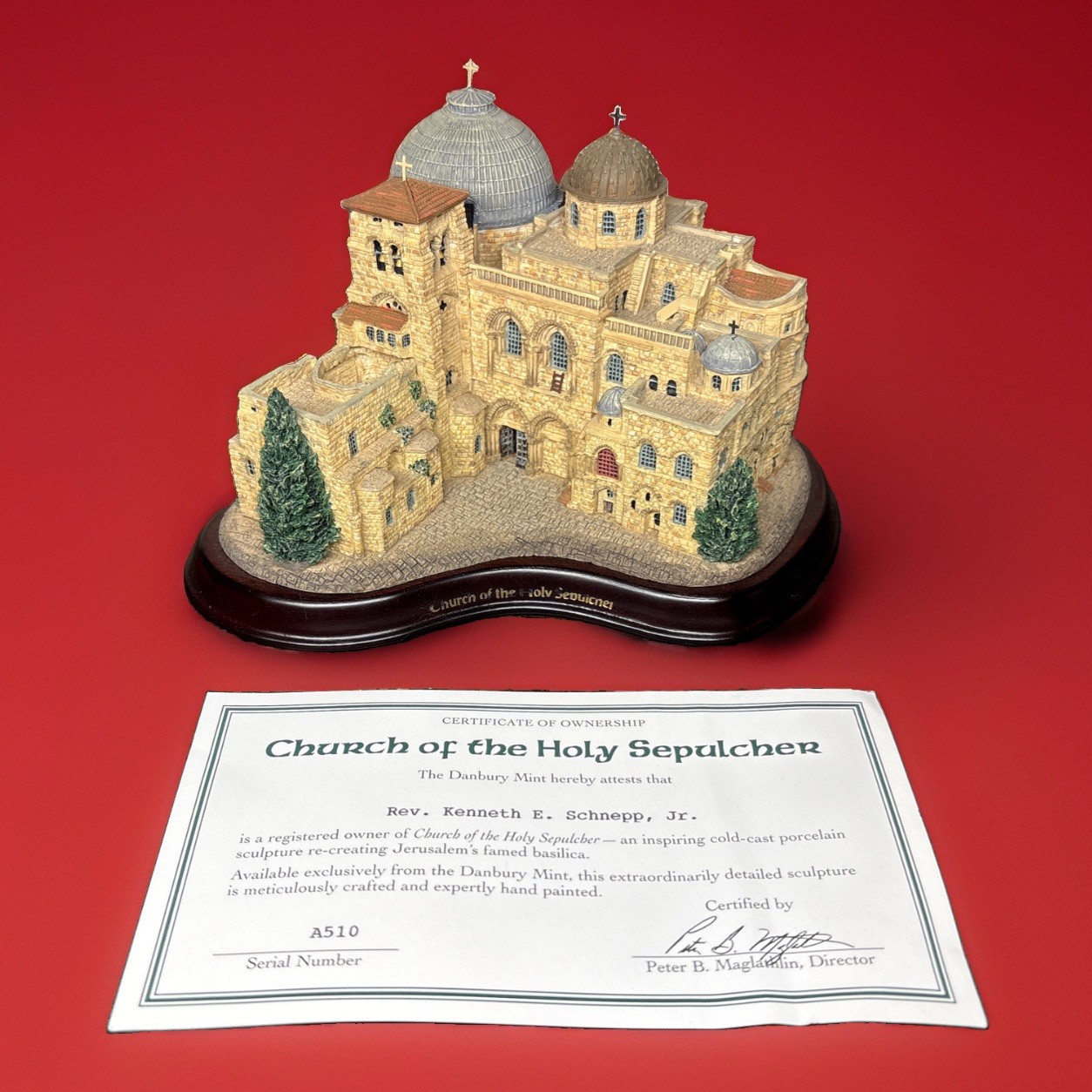 CHURCH OF THE HOLY SEPULCHER FROM DANBURY MINT Rare SCULPTURE Jesus Religious