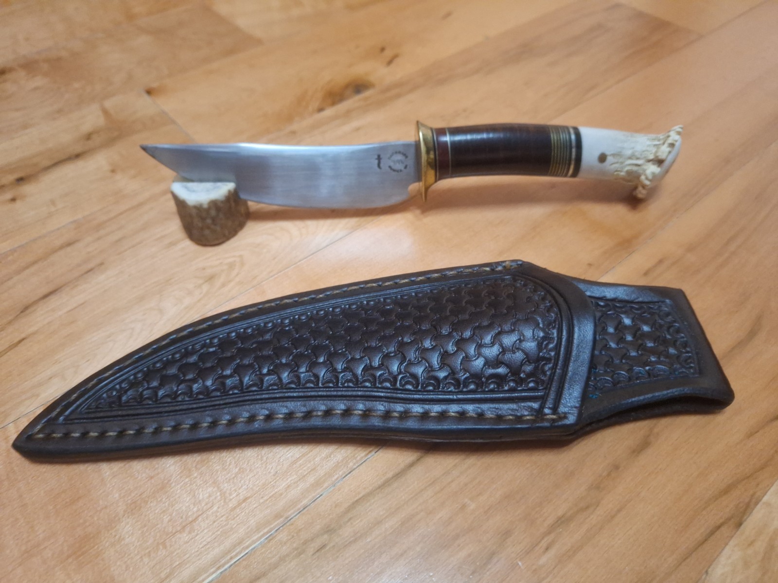 JERRY VAN EIZENGA NUNICA MI CUSTOM KNIFE W SHEATH EXCELLENT COND