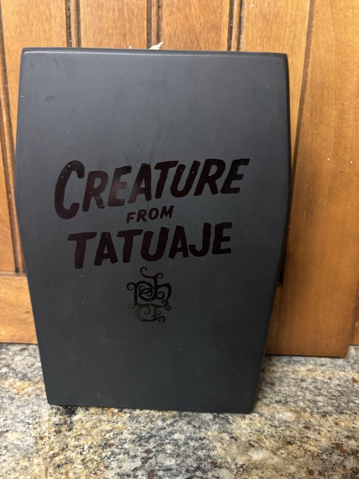 CREATURE FROM TATUAJE BLACK COFFEN WOODEN EMPTY CIGAR BOX WITH SILVER LATCH MINT