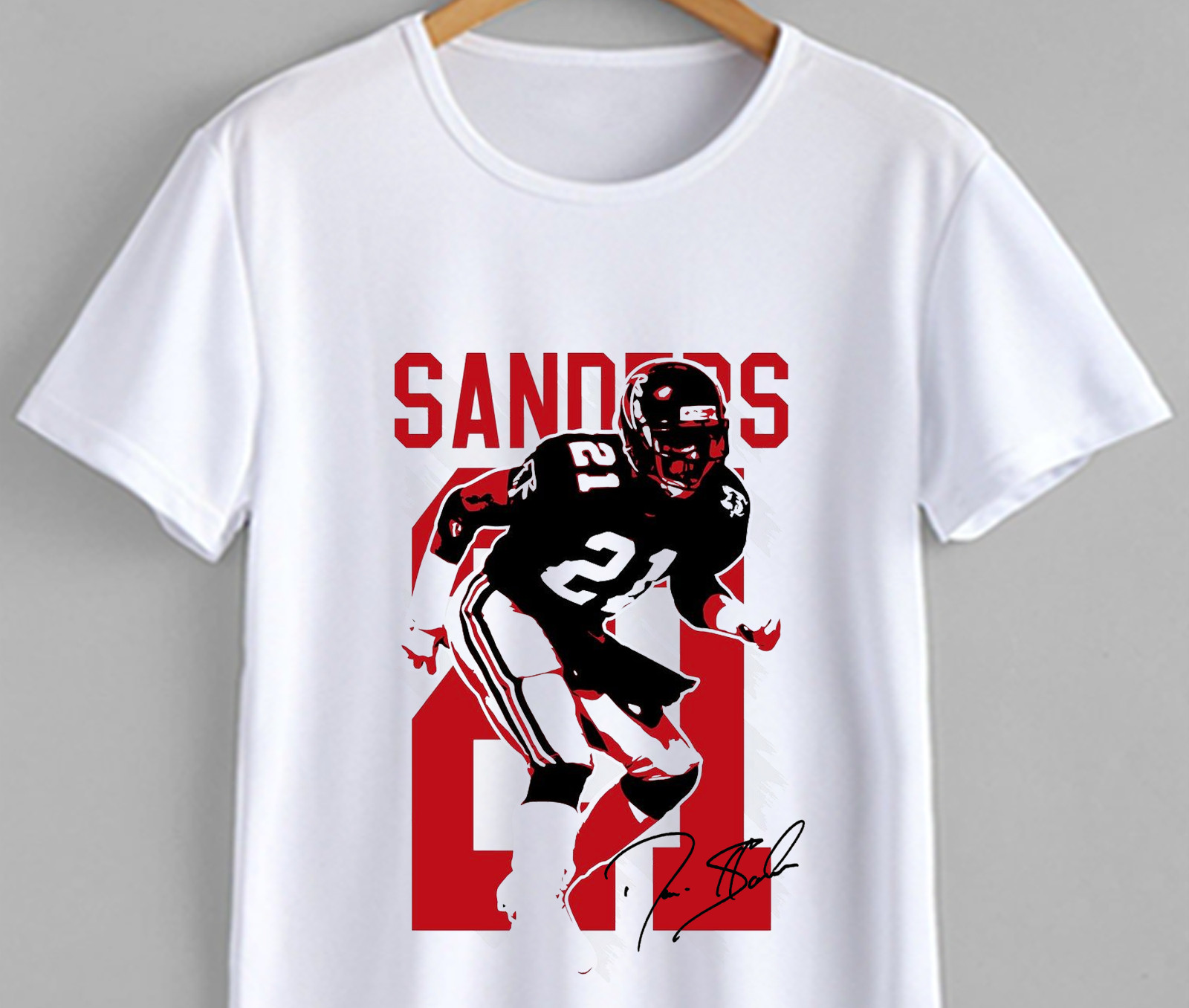 New Rare Deion Sanders Short Sleeve Cotton White All Size Unisex Shirt NP113