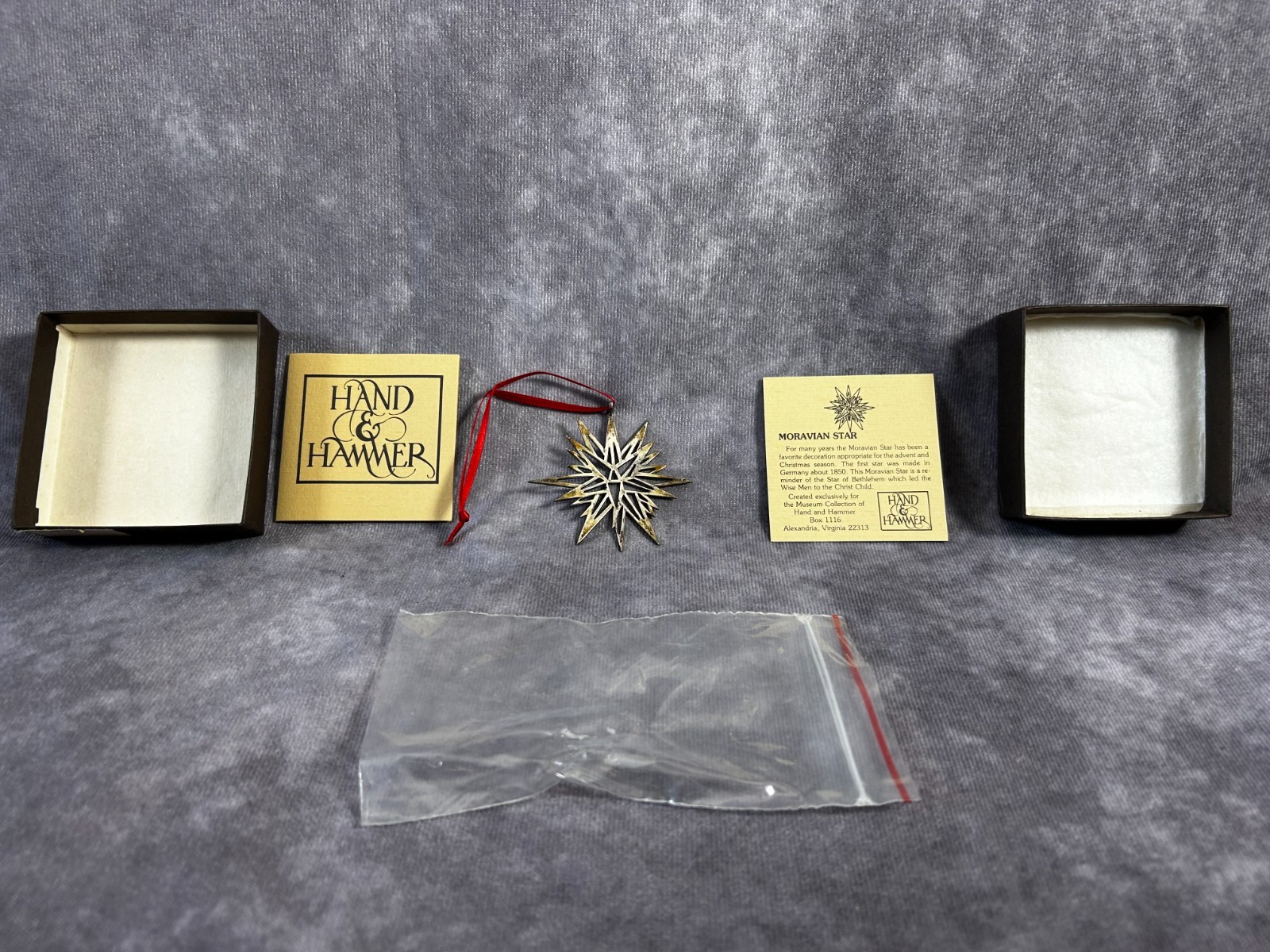 Vintage Hand & Hammer Sterling Silver 595 Moravian Star Christmas Ornament 12 gm