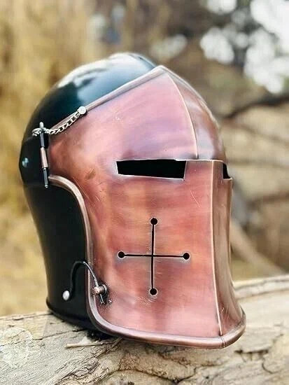 Medieval Barbute Helmet Knight Armor Role Play Wearable Helmet Halloween Gift