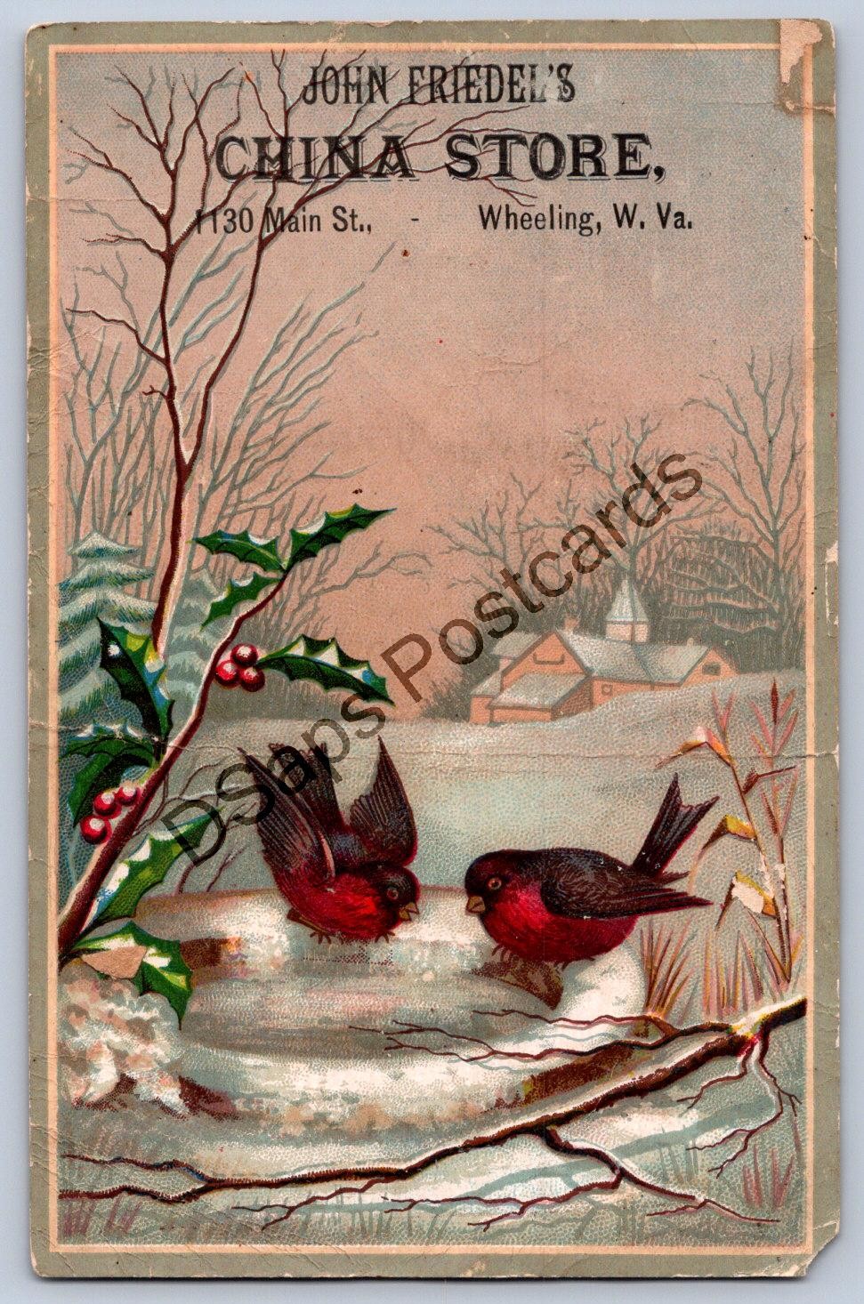 K55/ Victorian Trade Card c1890s Wheeling West Virginia Friedel's China  424