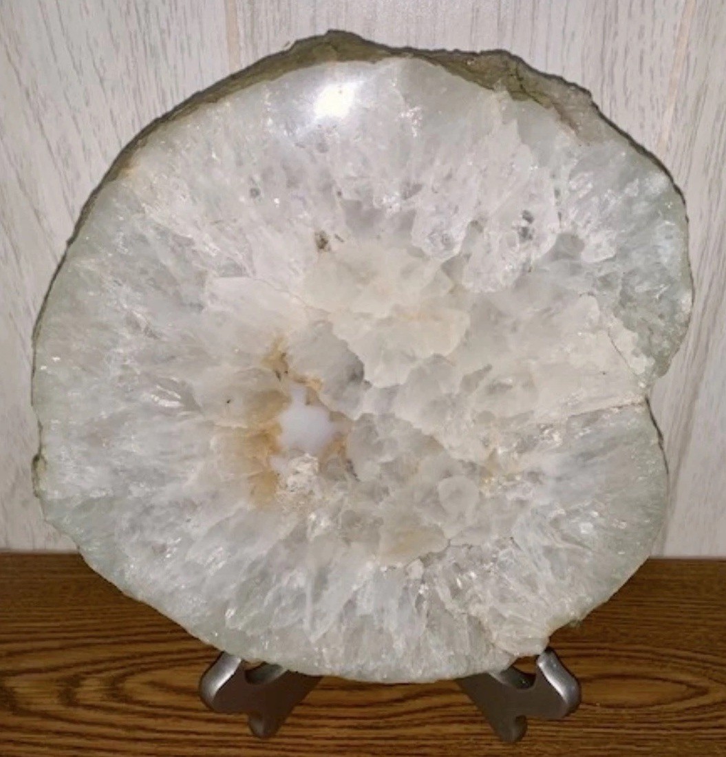 VTG Large Natural Agate Crystal Slice Polished Quartz Geode Healing Metaphysical