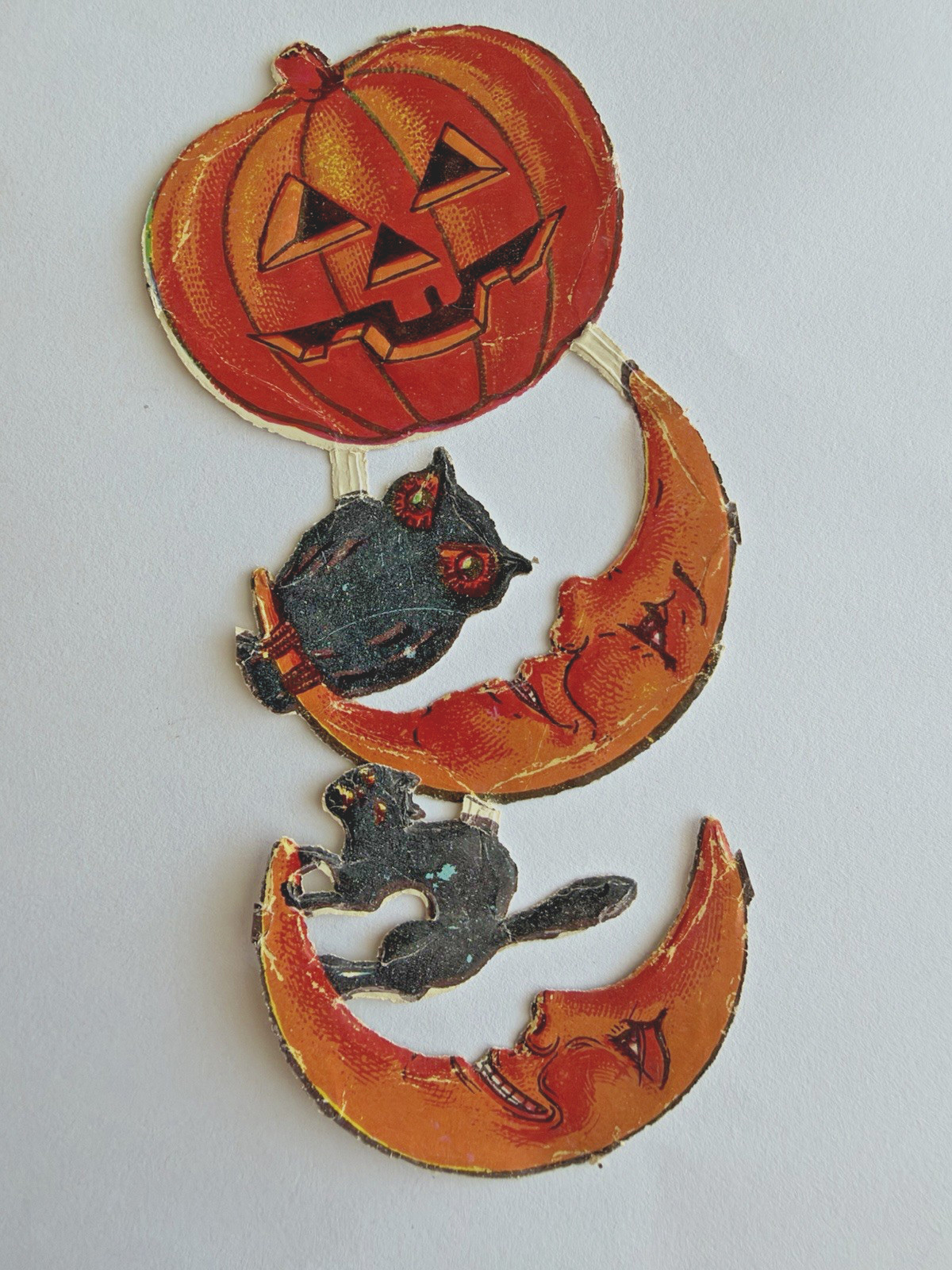 Antique German  Halloween Die Cut Scrap Embossed Very Old HTF