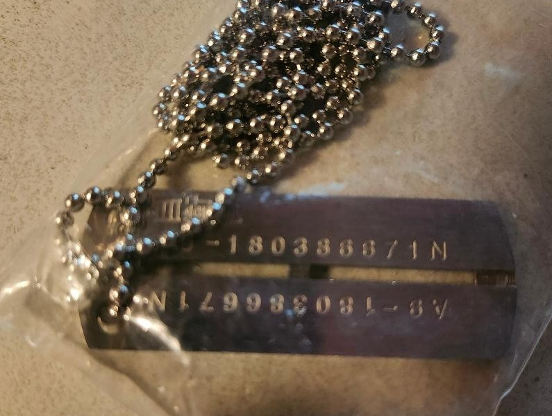 MIP- BAM BOX LIMITED EXCLUSIVE GHOST IN THE SHELL 1:1 METAL PROP REPLICA DOG TAG