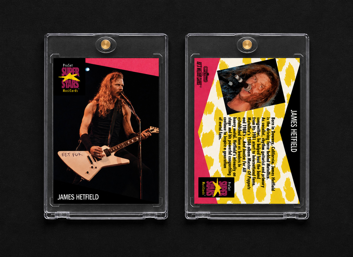 James Hetfield Metallica ProSet Super Stars Fan Art  Trading Card