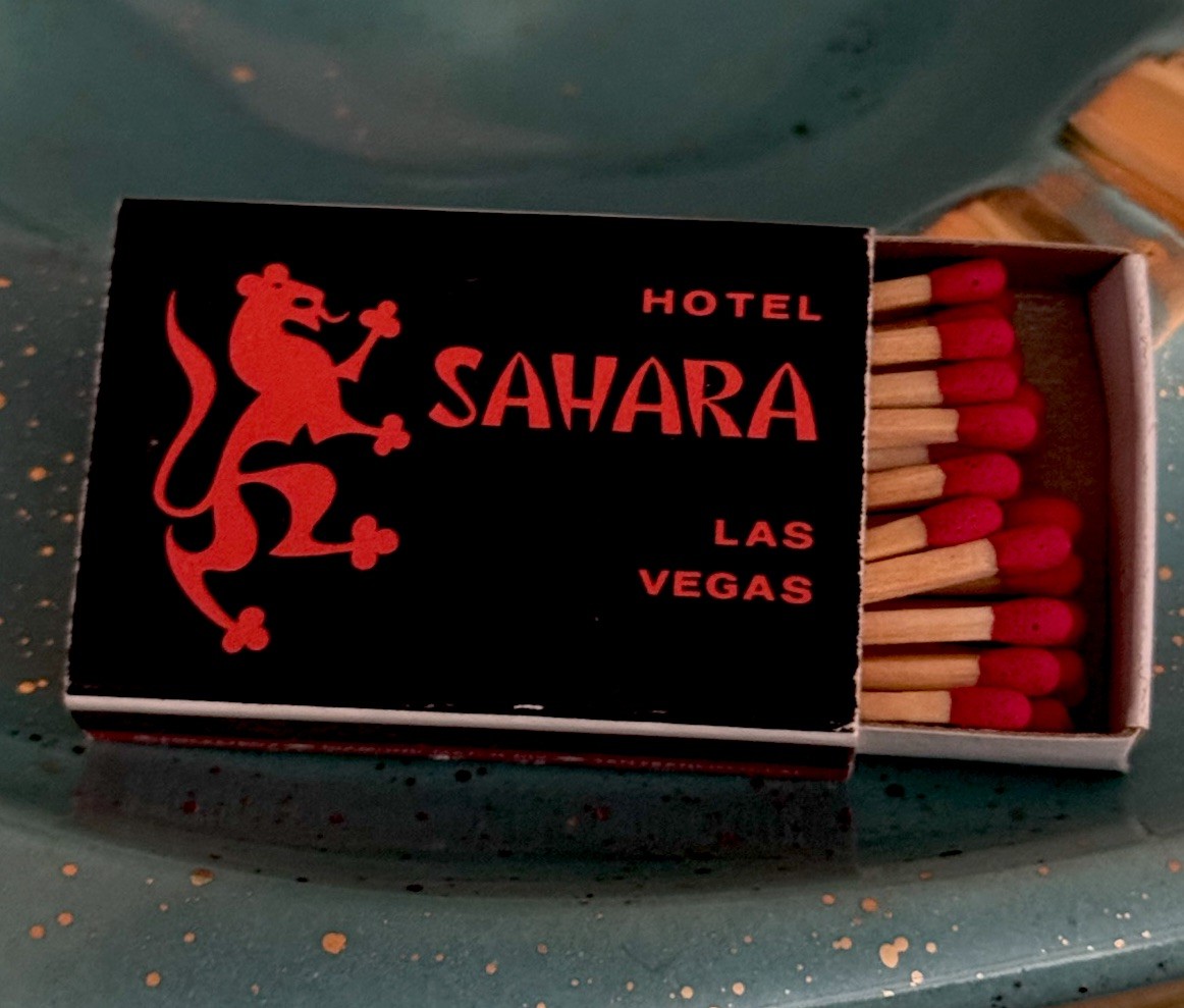 Vintage MCM Matchbook Sahara Las Vegas Strip Hotel Matchbox  Advertising Matches