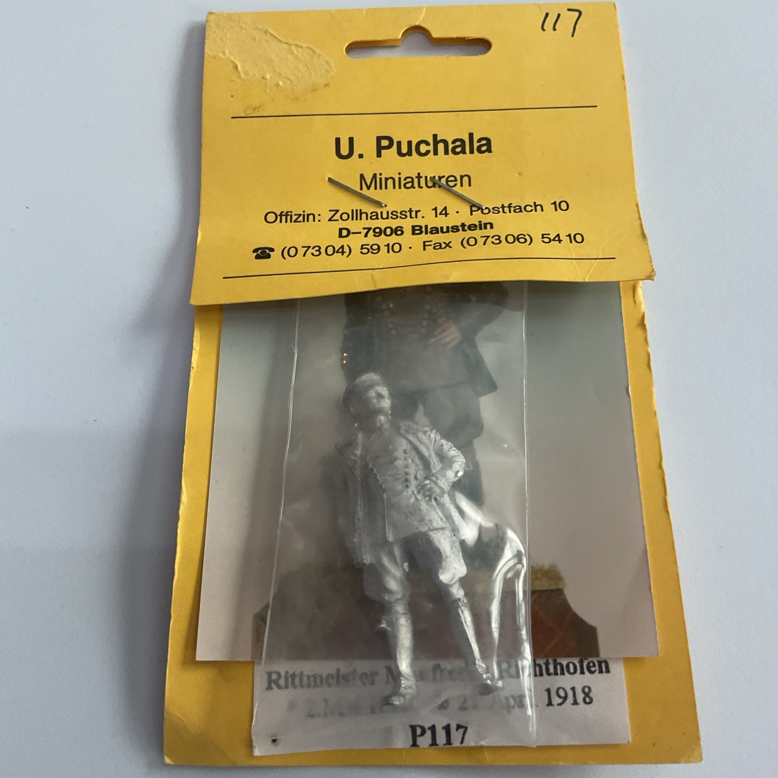 U. Puchala Minatures Red Baron Manfred V. RICHTHOFEN 1918 P-117 GERMANY WW1