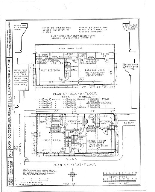 Photo:Newburyport Massachusetts Thurlow House 1725 HABS Floor Plan 1900s