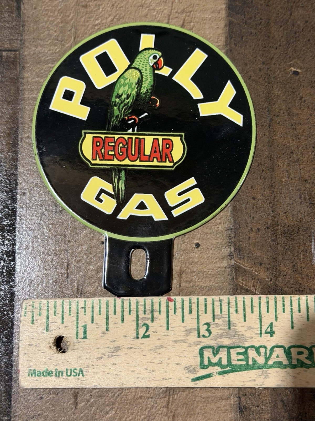 Vintage Style Small 4” Polly Gasoline Motor Topper Advertising Porcelain  Sign