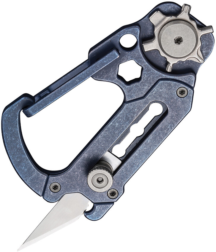 Civivi Polymorph Blue Titanium Retractable Blade Carabiner Multi-Tool 200451