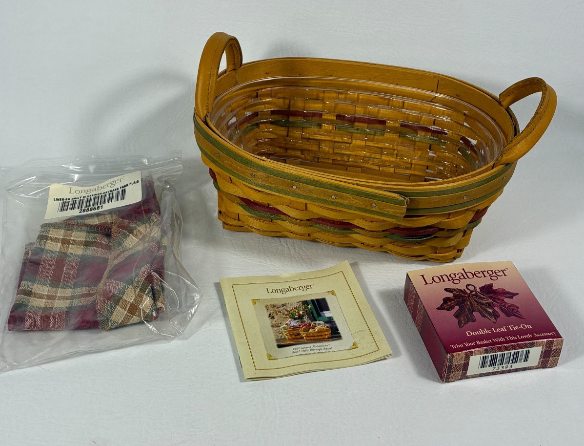 Longaberger 2001 Autumn Reflections Small Daily Blessings Basket Combo