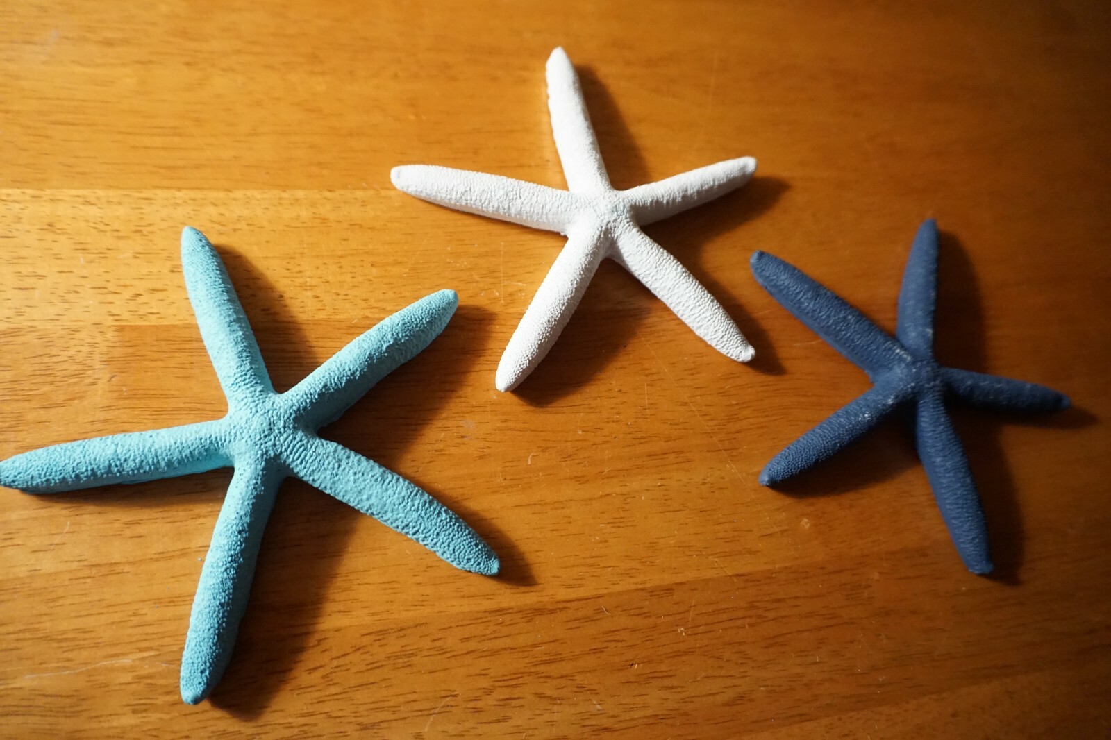 Rustic Starfish Figurine Set Blue Teal White Nautical Beach Tropical Home Decor