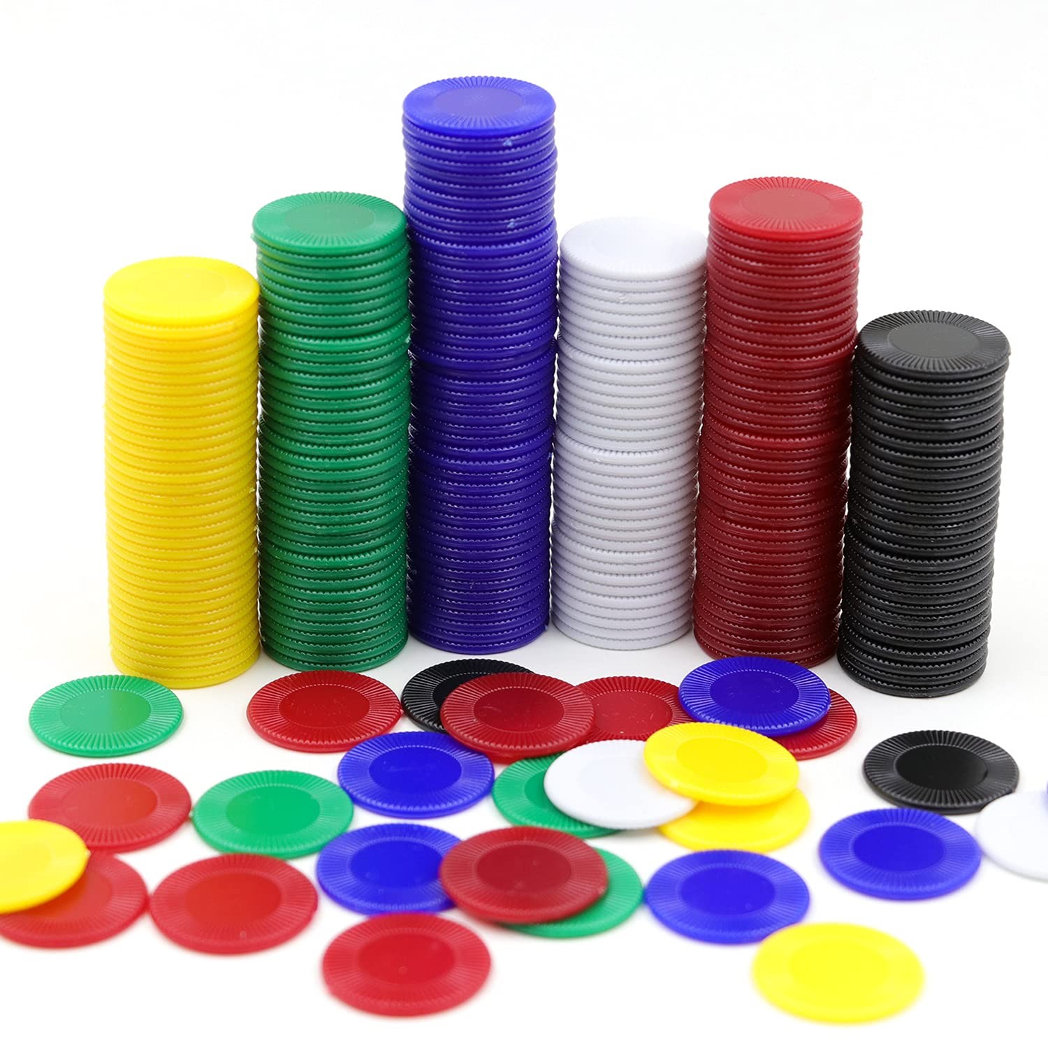 600Pcs Plastic Poker Mini Chips in 6 Colors Bulk Poker Card Game Chips for Game