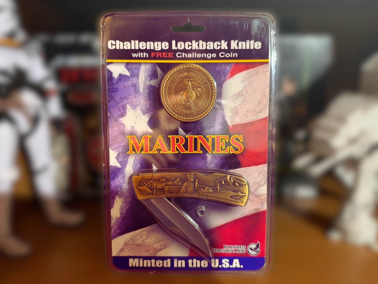 USMC Marines Lockback Knife w/ Challenge Coin – Northwest Territorial Mint