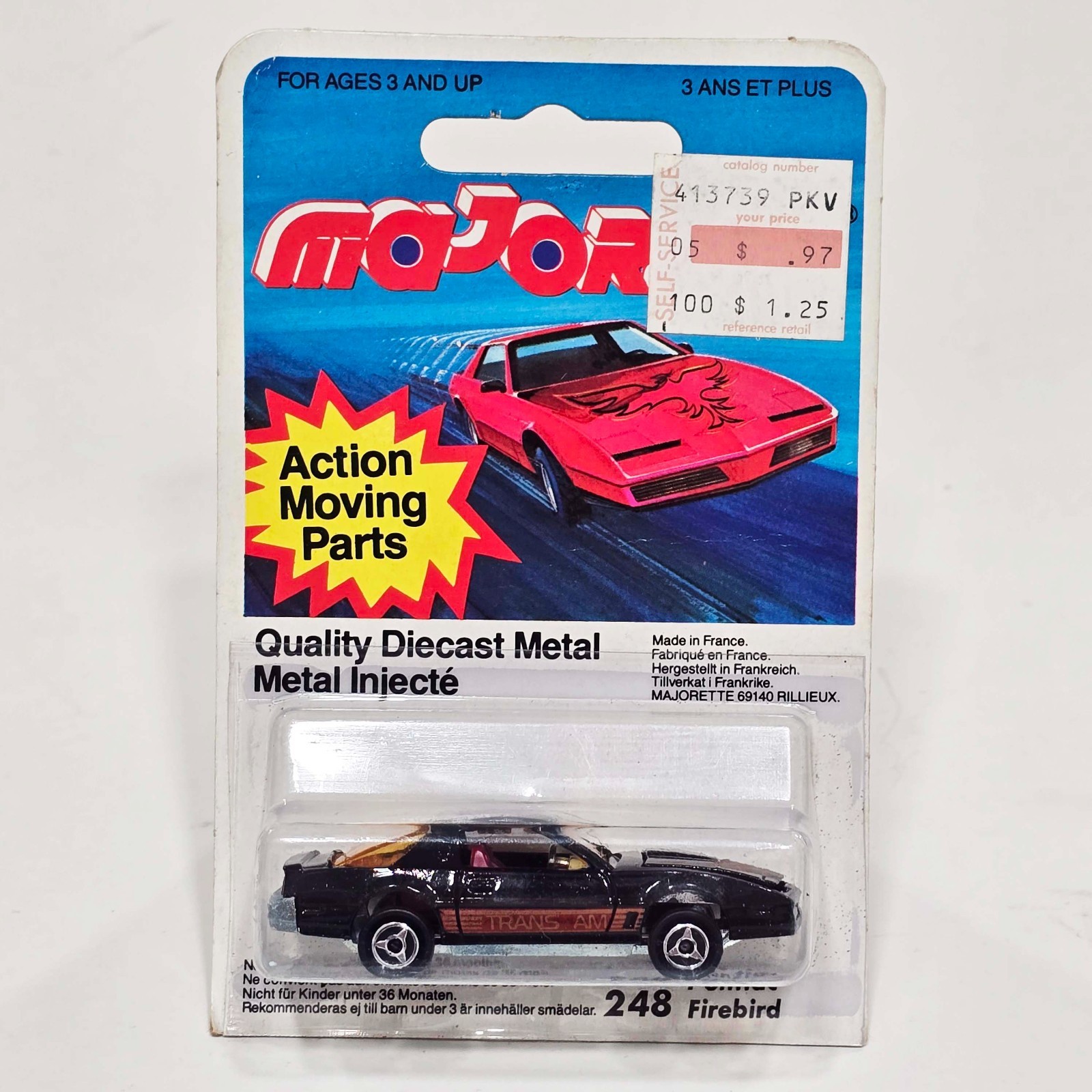 Vintage Majorette 248-293 Pontiac Firebird Trans Am / Black / Regular Wheels