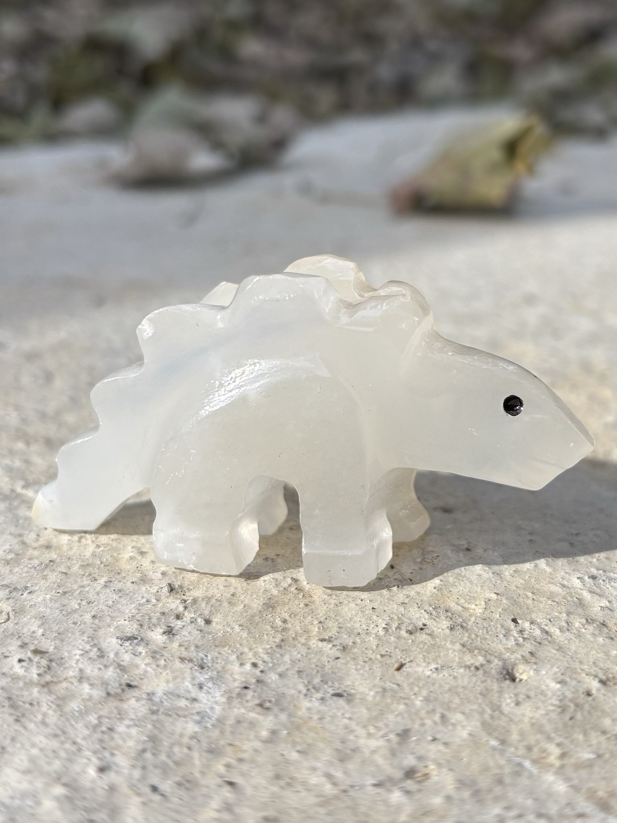 Natural Quartz Carved Dinosaur- Beautiful 2.3” Crystal Carving Dinosaur Specimen