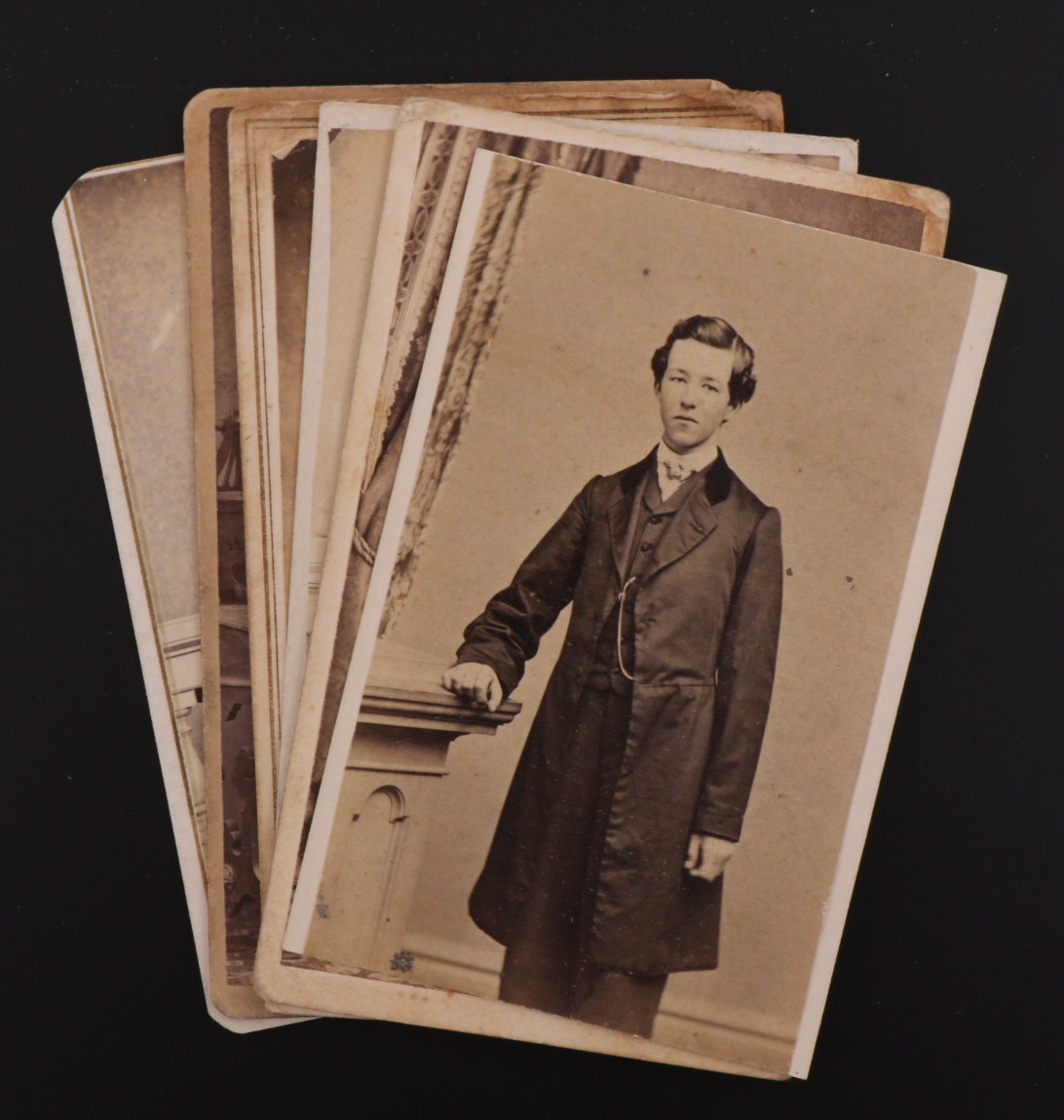 CDV Carte de Visite Lot of 6 Handsome Men Greater Pennsylvania Revenue Stamp 715