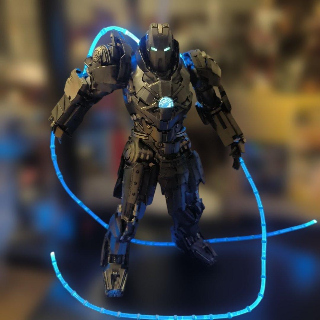 Customized ZD Toys Iron Man Whiplash Mark 2 Light-up Weapon Action Figure