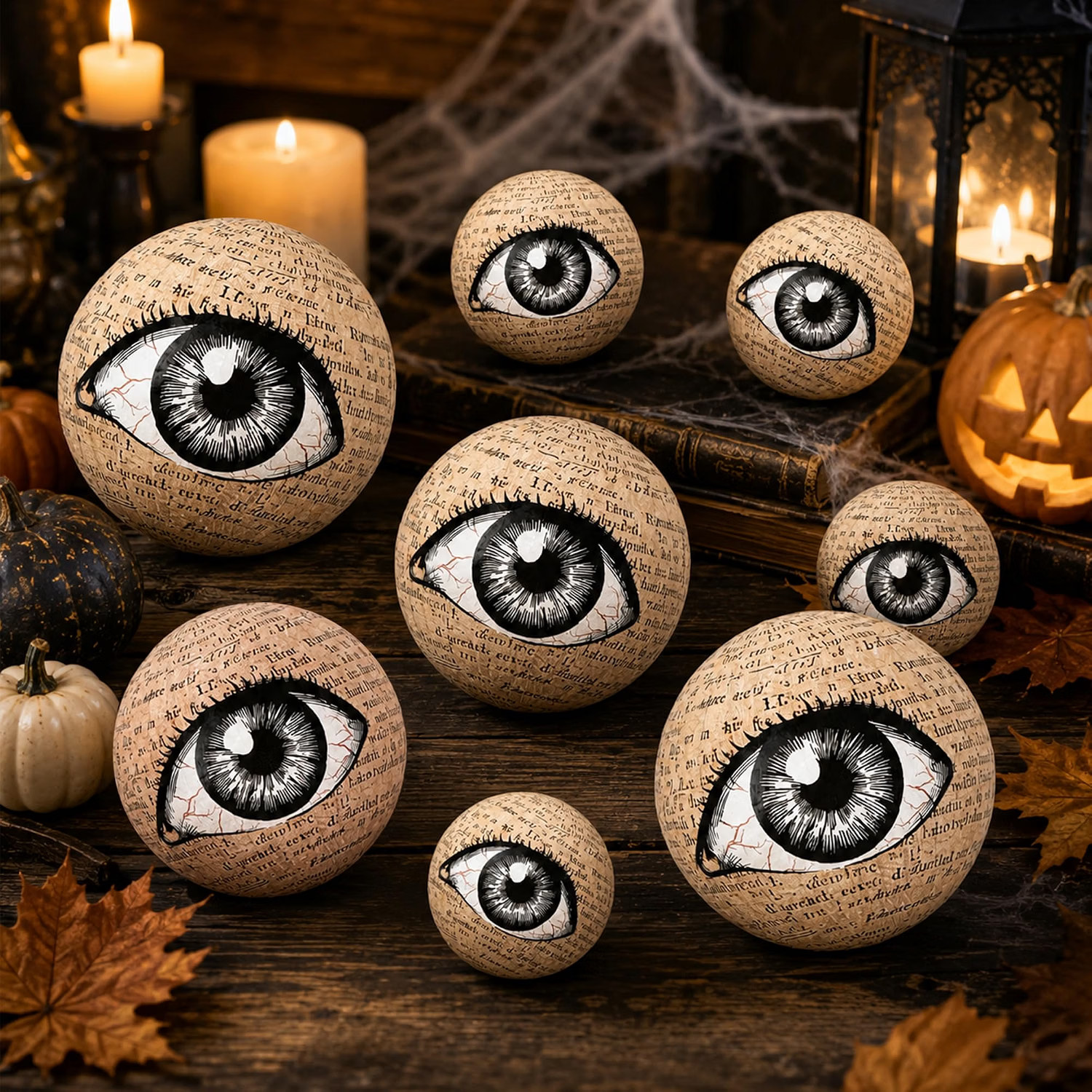 8Pc Halloween Decorations Eyeballs Orbs, Realistic Scary Eyeballs Assorted Sizes 8Pc Halloween Decorations Eyeballs Orbs, Realistic Scary Eyeballs Assorted Sizes