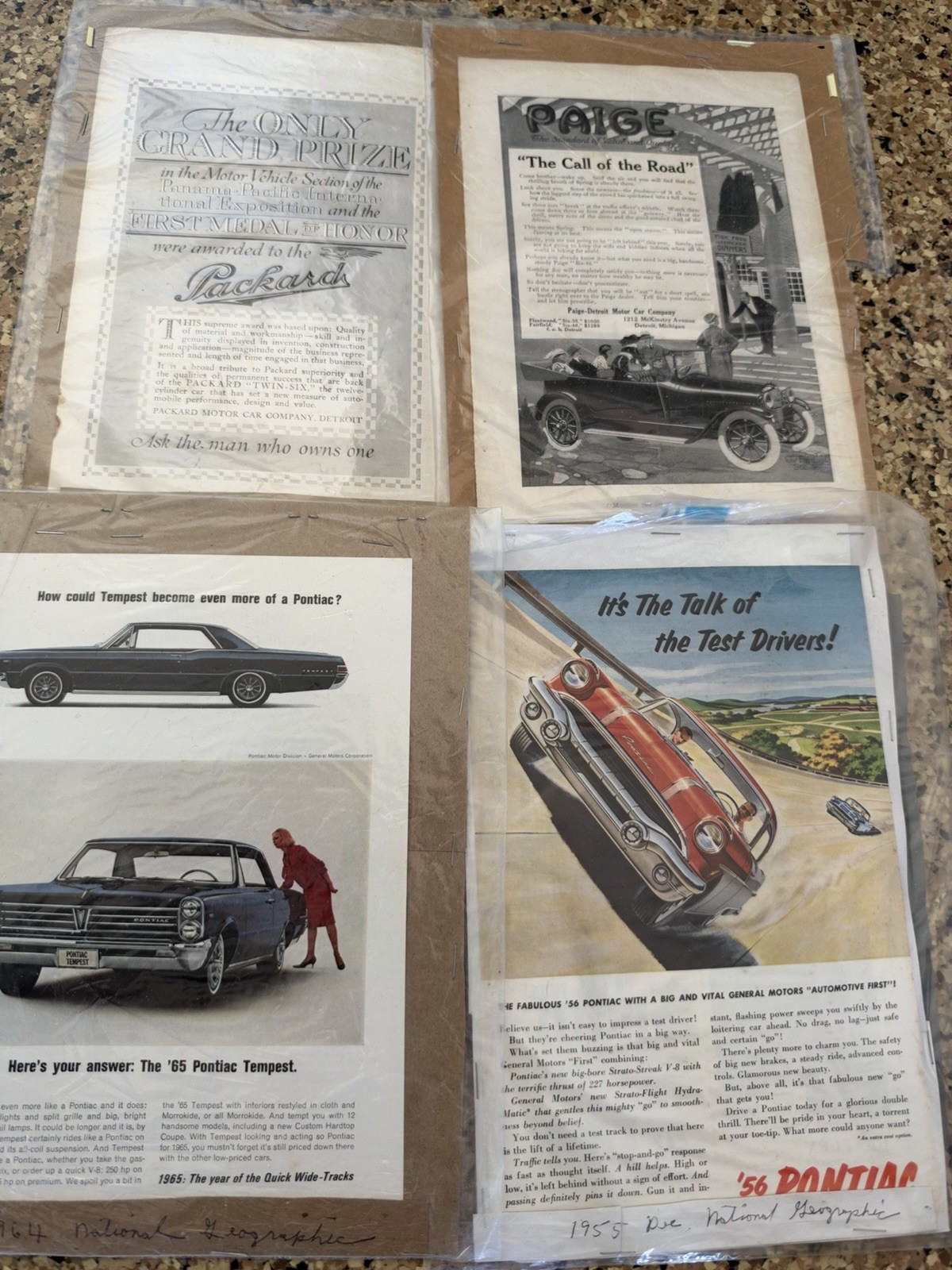 12 Vintage Car Advertisements , Paige, Plymouth, Pontiac, Studebaker More