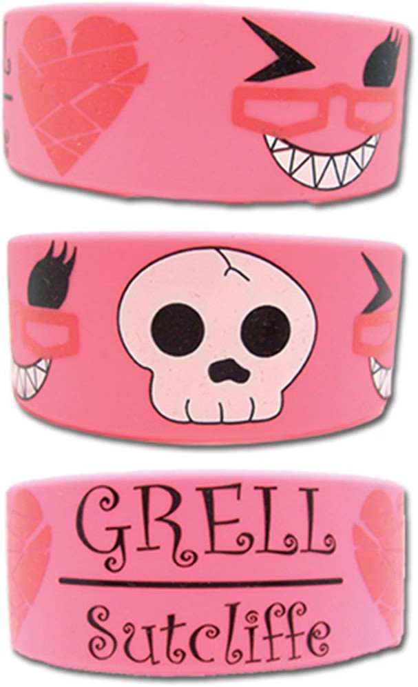 *NEW* GE Entertainment Black Butler: Grell Sutcliff Pink PVC Wristband