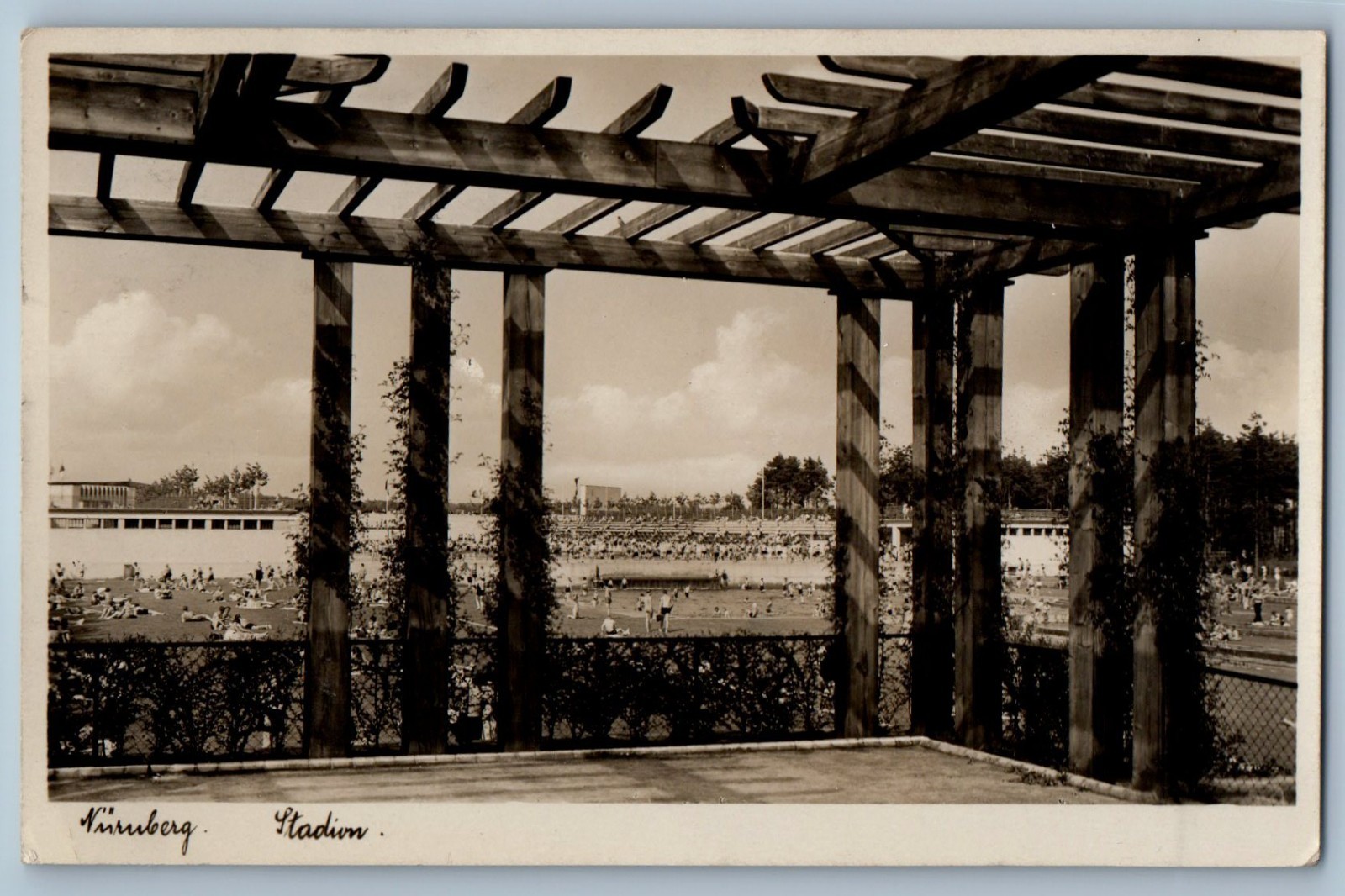Germany Postcard Nuremberg Station Crowded Field Scene c1920\'s RPPC Photo