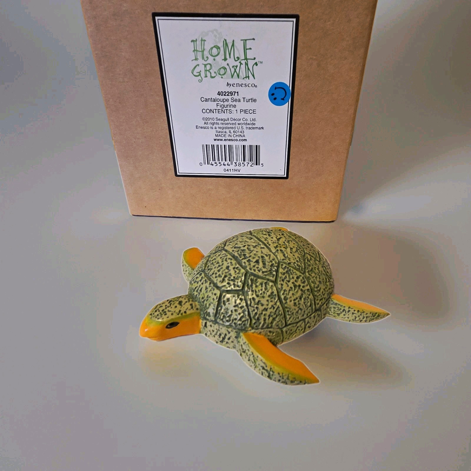 Enesco Home Grown Cantaloupe Caribbean Sea Turtle Figurine 4022971