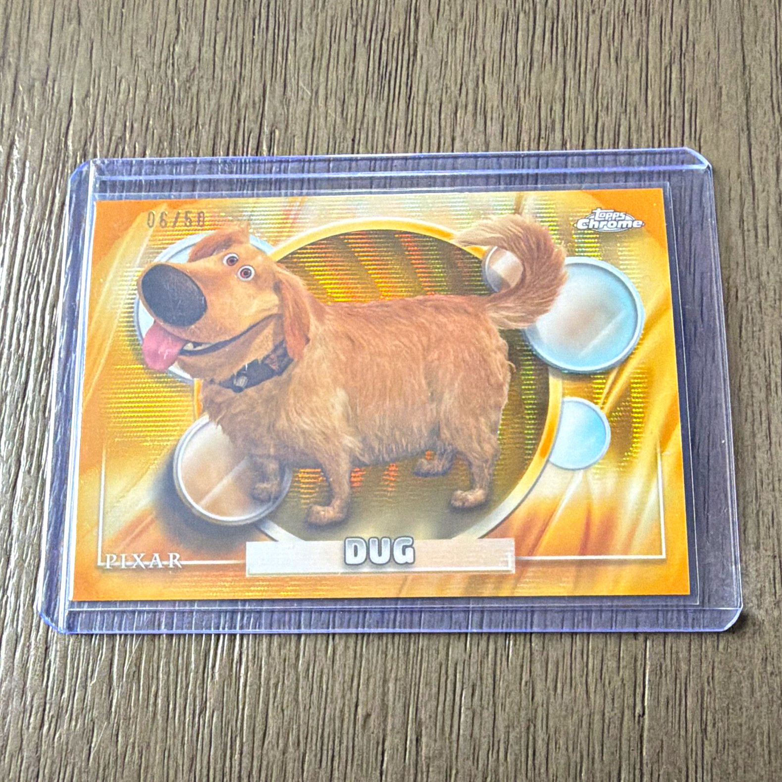 2026 Topps Chrome Disney Pixar Dug “Up” True Gold #136 06/50