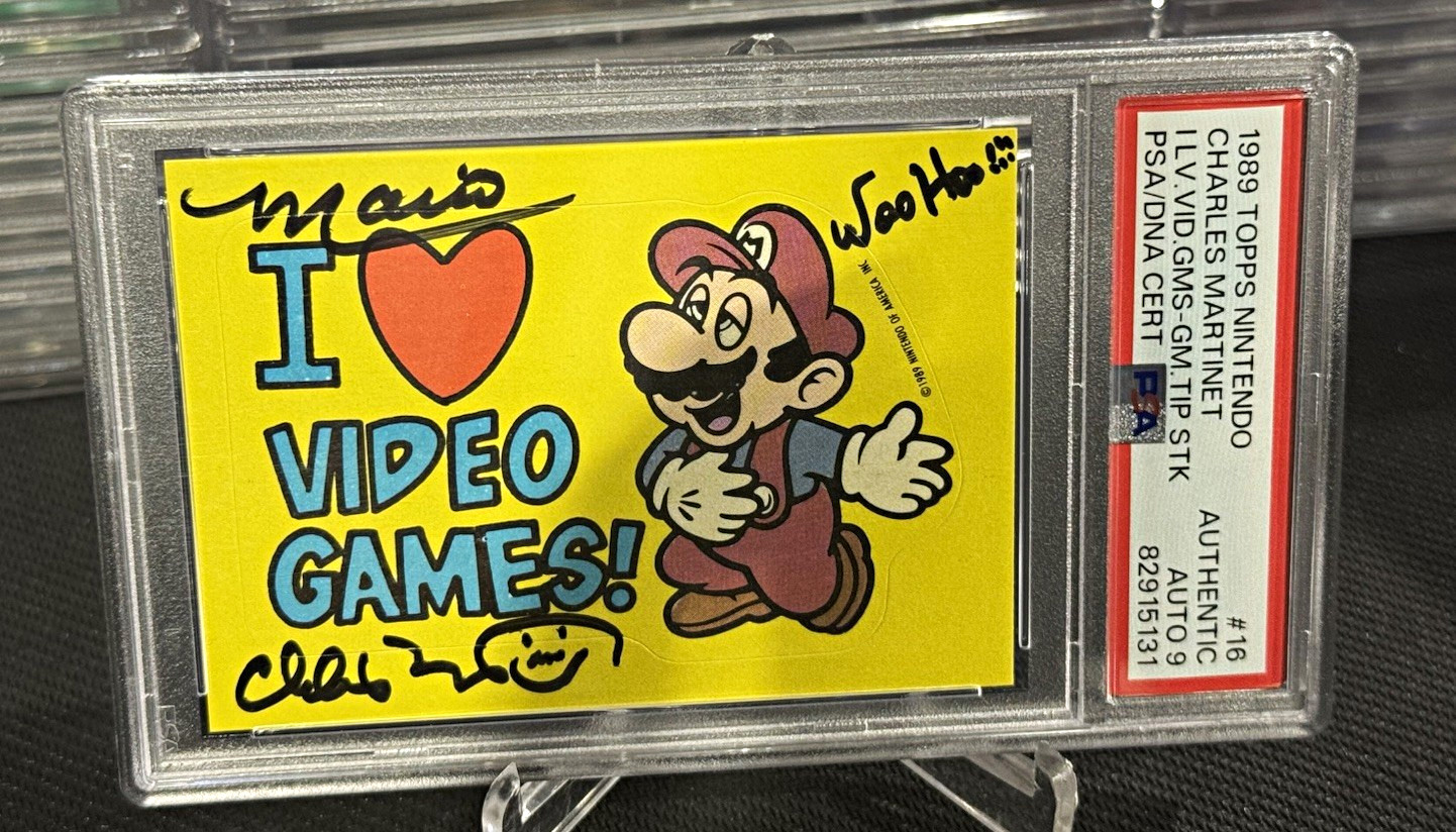 Charles Martinet Mario Psa 9 Auto I Love Video Games 1989 Topps Nintendo Tip #16