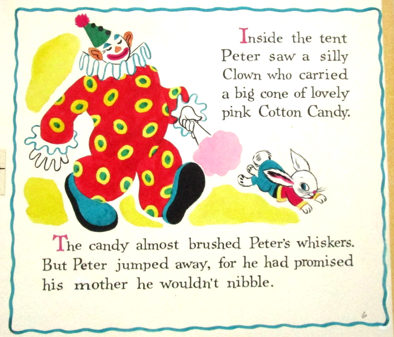 1972 PETER RABBIT CIRCUS DOLLIE TINGLE ORIGINAL drawing art BOOK PAINTING clown