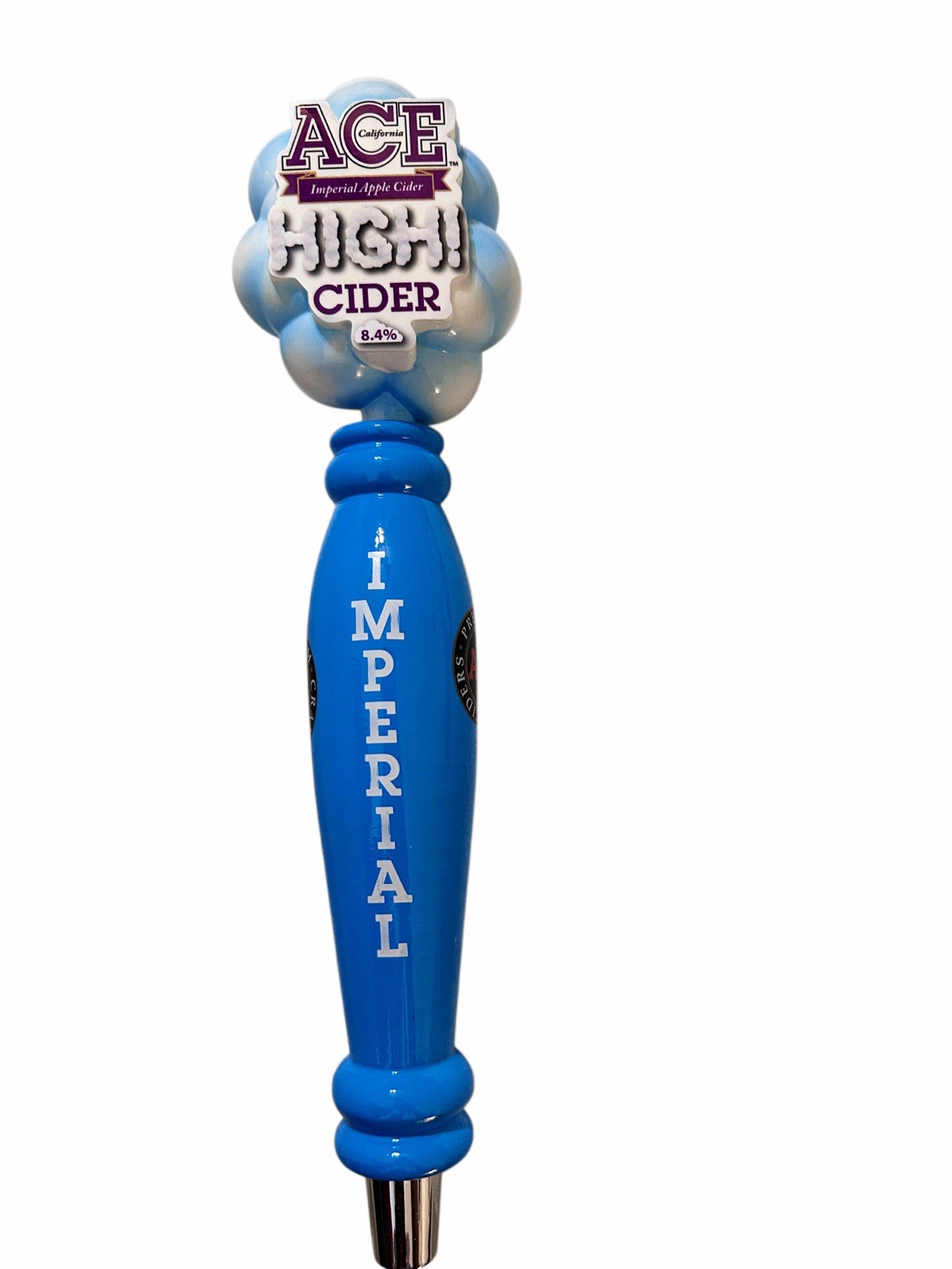 ACE High Imperial Apple Cider Beer Tap Handle 8.4% Blue New in Box