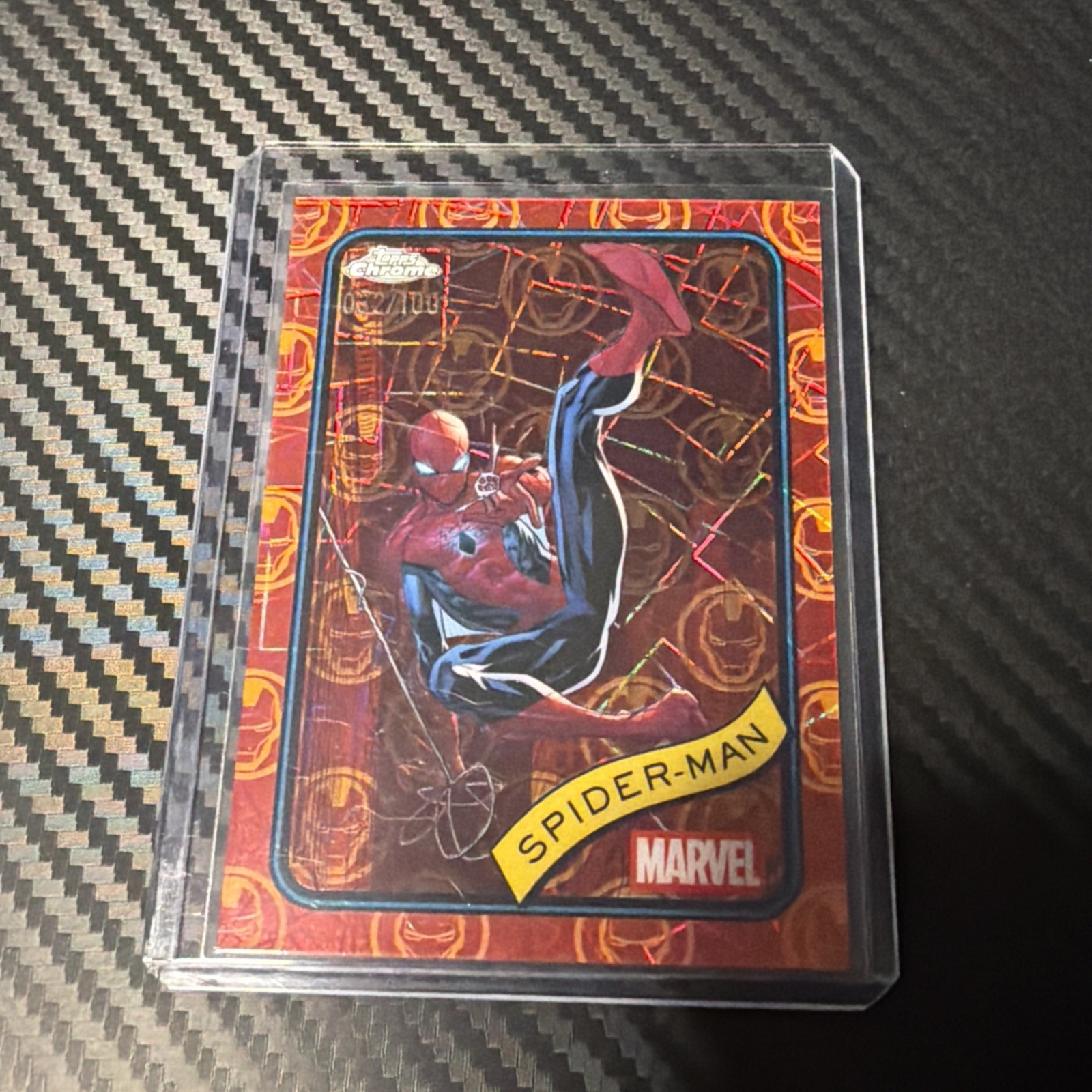 2025 Topps Chrome Marvel Spider-Man /100 Iron Man 