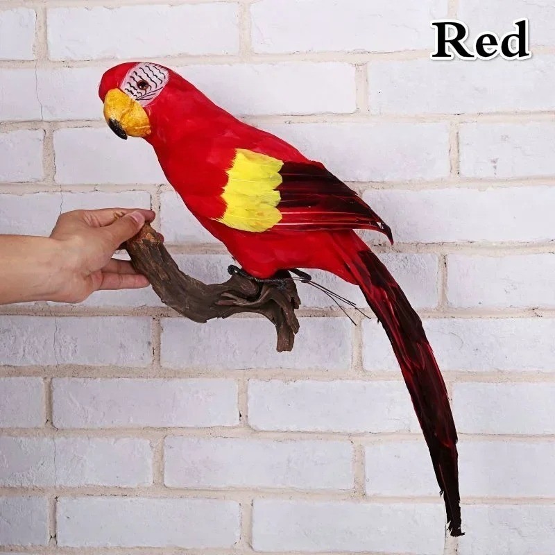 24/18in Artificial Feather Color  Large Macaw Parrot Simulated Birds Home Garden