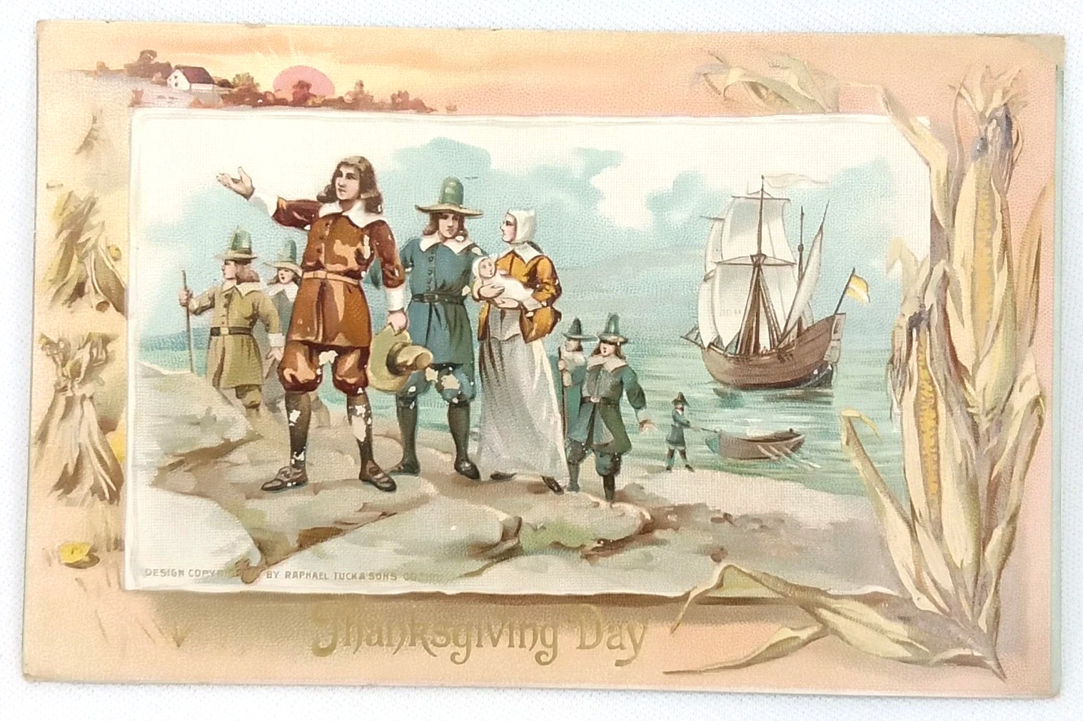 Antique 1910s Raphael Tuck & Sons Thanksgiving Postcard Posted Tacoma Washington