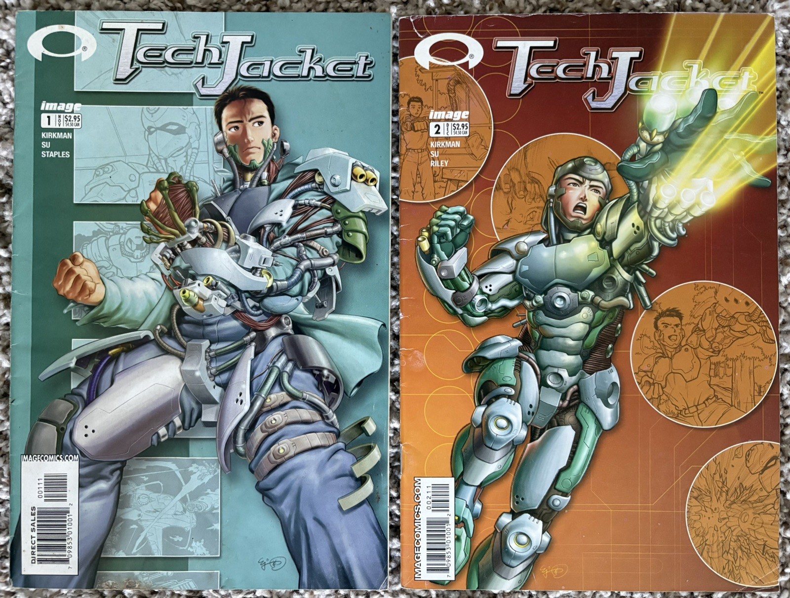 Tech Jacket #1 & 2 Image Rare 1st Appearance Invincible Robert Kirkman 2002 VG