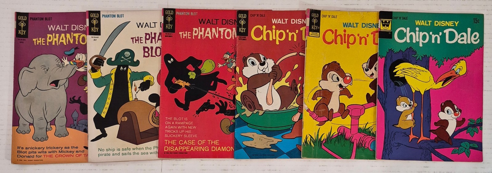 Walt Disney\'s Gold Key Lot ☆6 PHANTOM #5-7 + Chip \'n\' Dale # 8-20* VF VG 1966-72