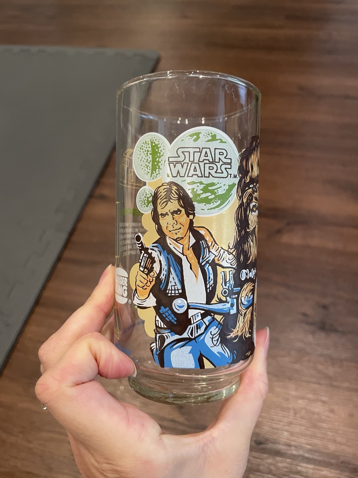 Vintage 1977 Star Wars Burger King Glass – Han, Chewie, Luke, Obi-Wan