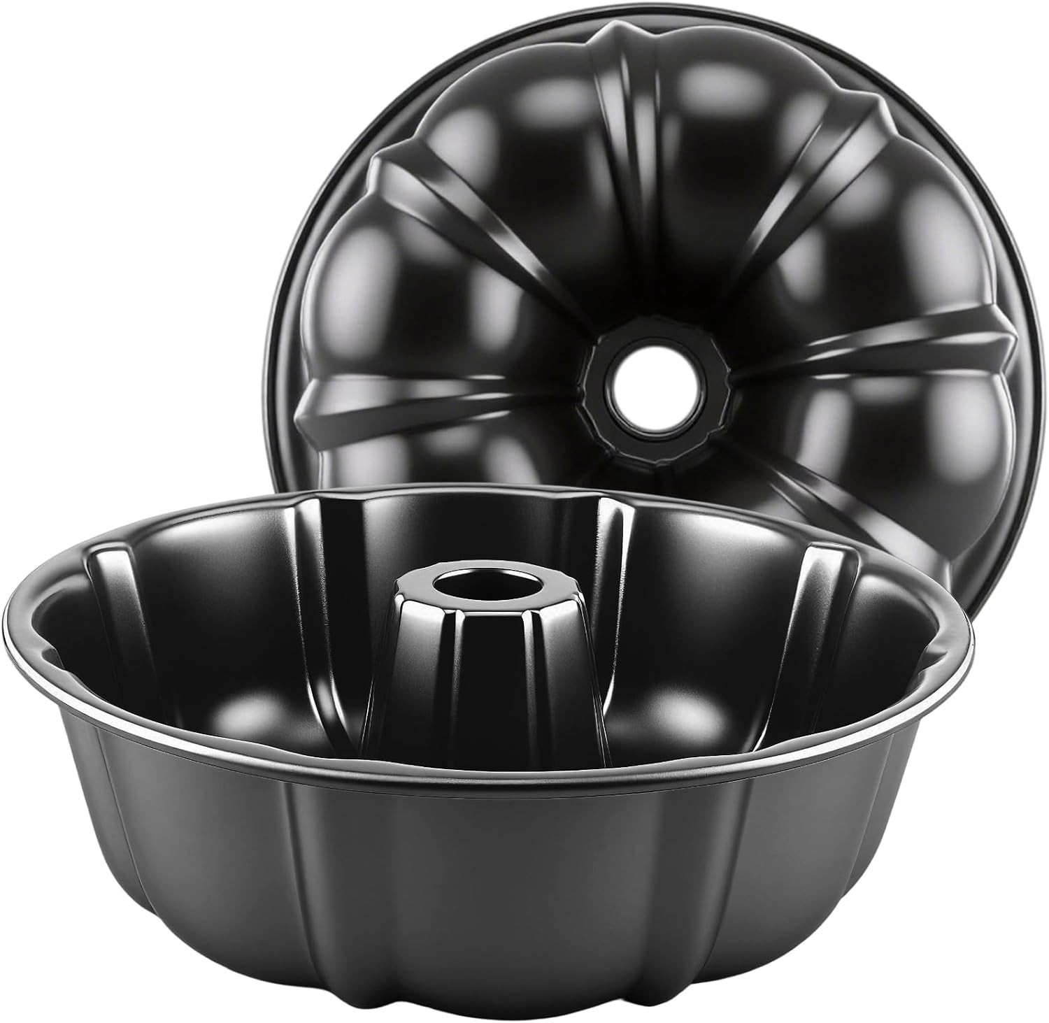 10” Cake Pan 2-PACK, Nonstick round Cake Baking Pan, Buntz Pound Cake Mold,Tube
