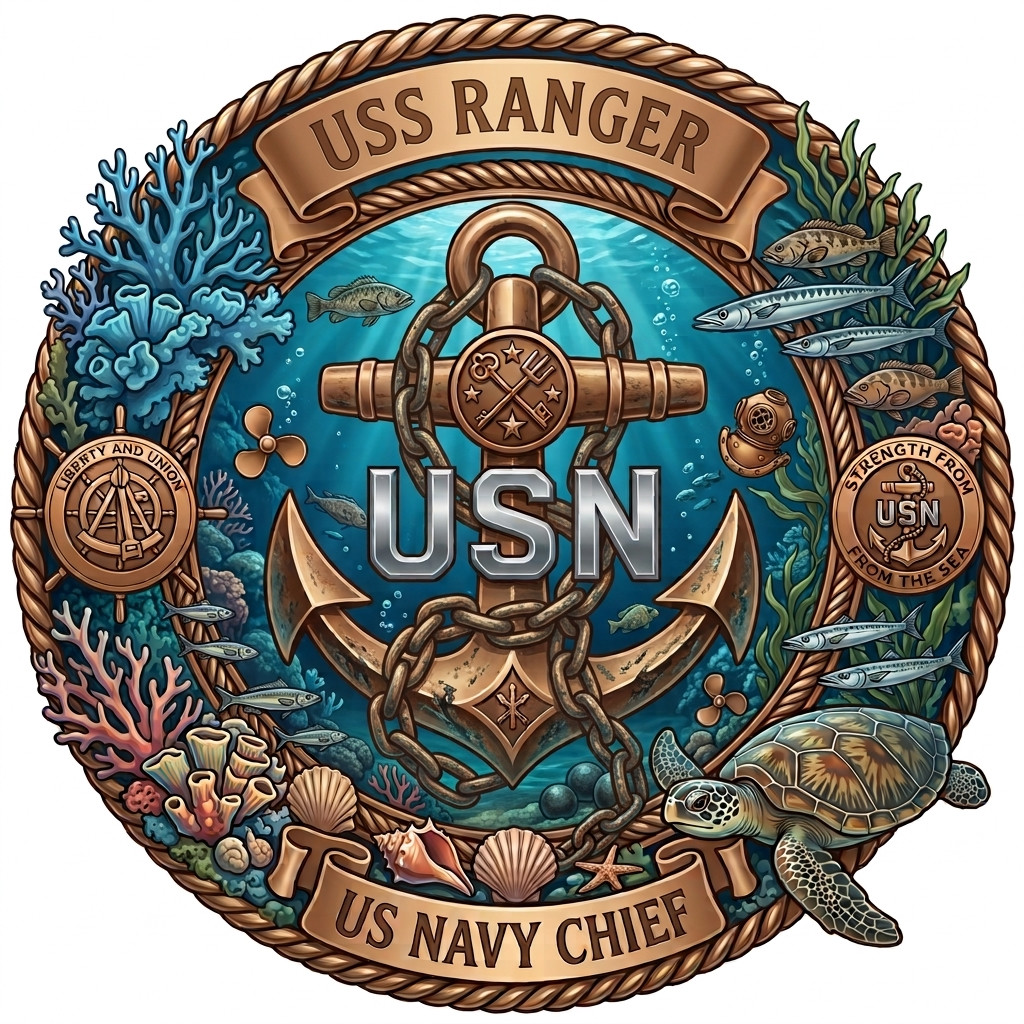 USS Ranger US Navy Warship Coffee Mug - USN Prior Service Bar Drinkware