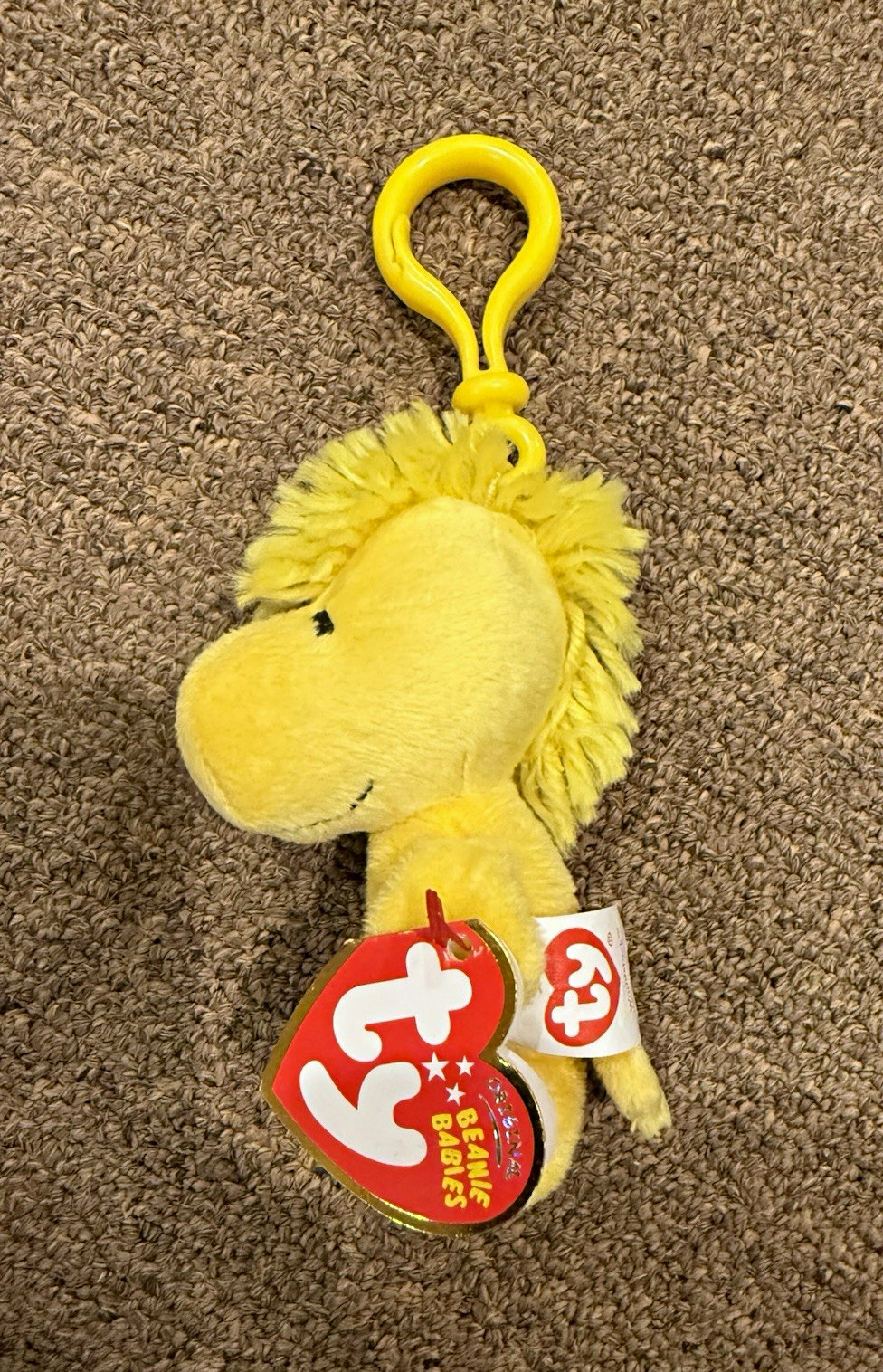 TY Beanie Babies Peanuts Woodstock Yellow Clip-On Plush Bird