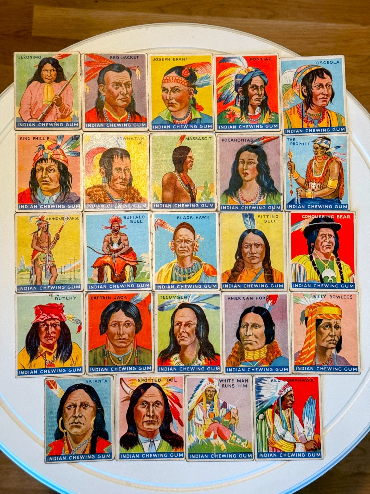 1933 Goudey Indian Gum R73 Complete Series 2 Lot #25-48 Geronimo Sitting Bull