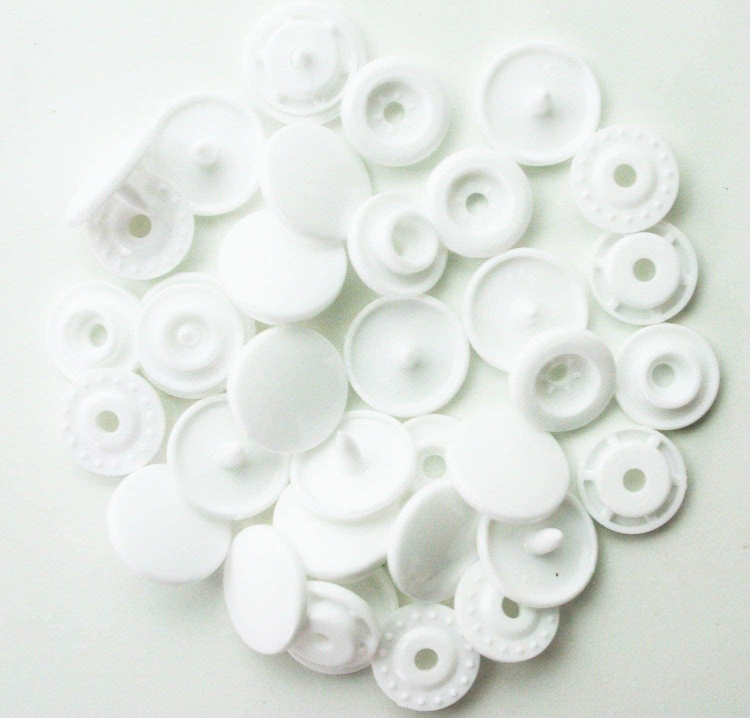 White 100 Sets KAM Extra Long Prong Plastic Snaps Size 20 T5 Resin Fastener