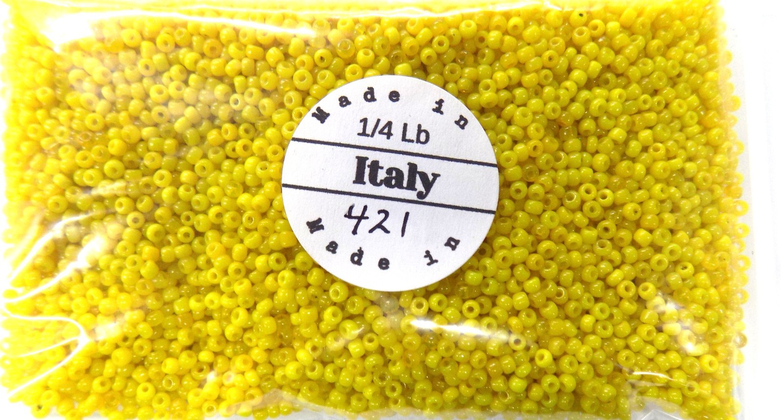 1/4 Pound 8/0 to 9/0 - SWEET Greasy Yellow Seed Antique African Beads Trade V421