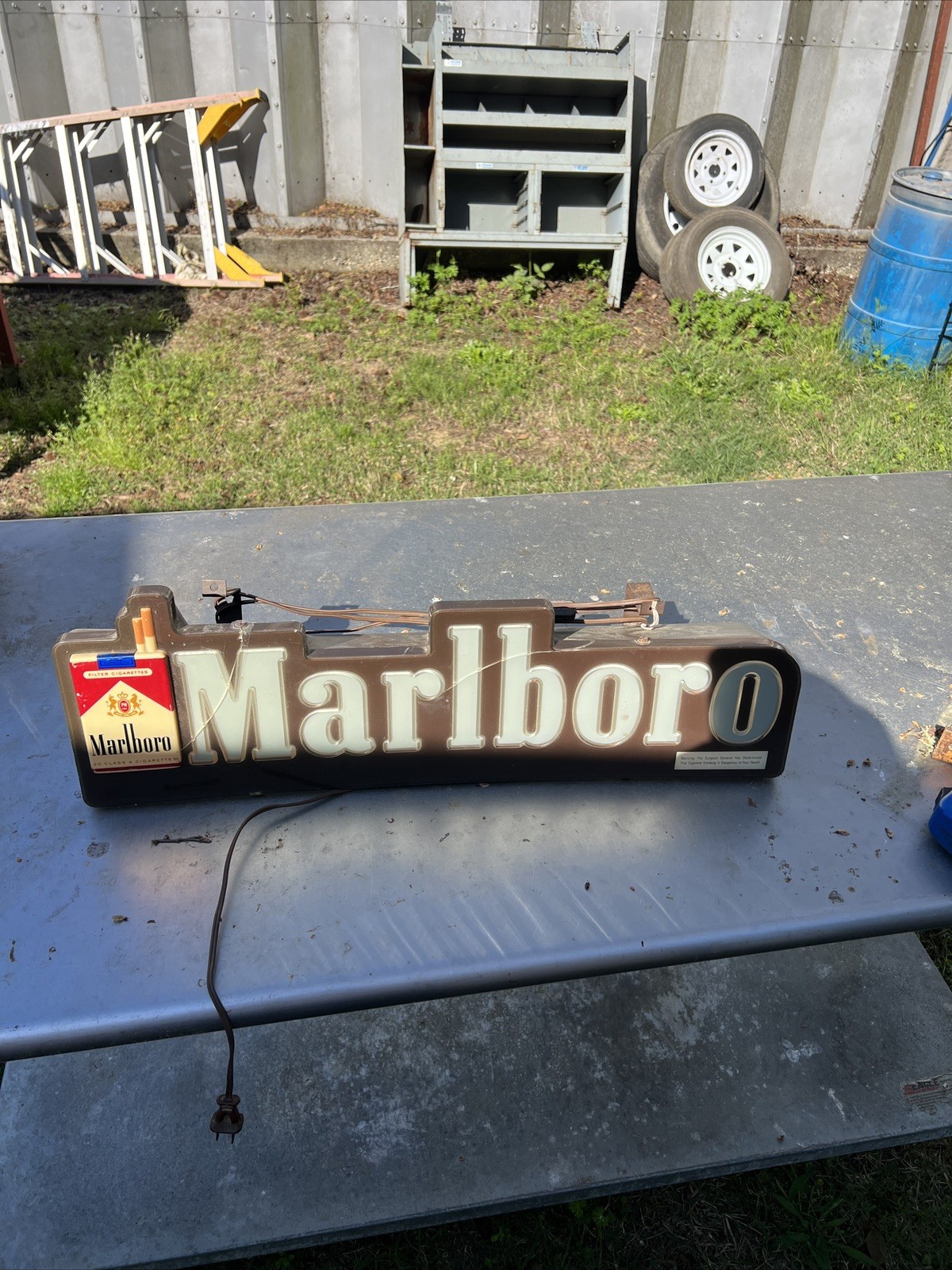 Vintage Marlboro Store Advertising Sign Display Rare Man Cave Bar Pub Lights Up