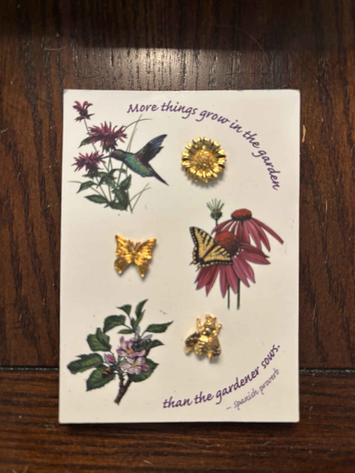 Vintage Reader’s Digest Garden Lapel Pin Set Butterfly Bee Sunflower USA